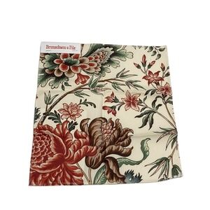 Brunschwig & Fils‎ Sample Floral Luberon Print In Red/Teal  12.5"